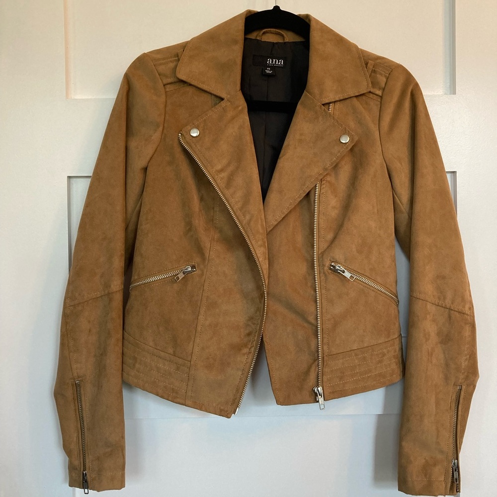 Faux Suede Moto Jacket